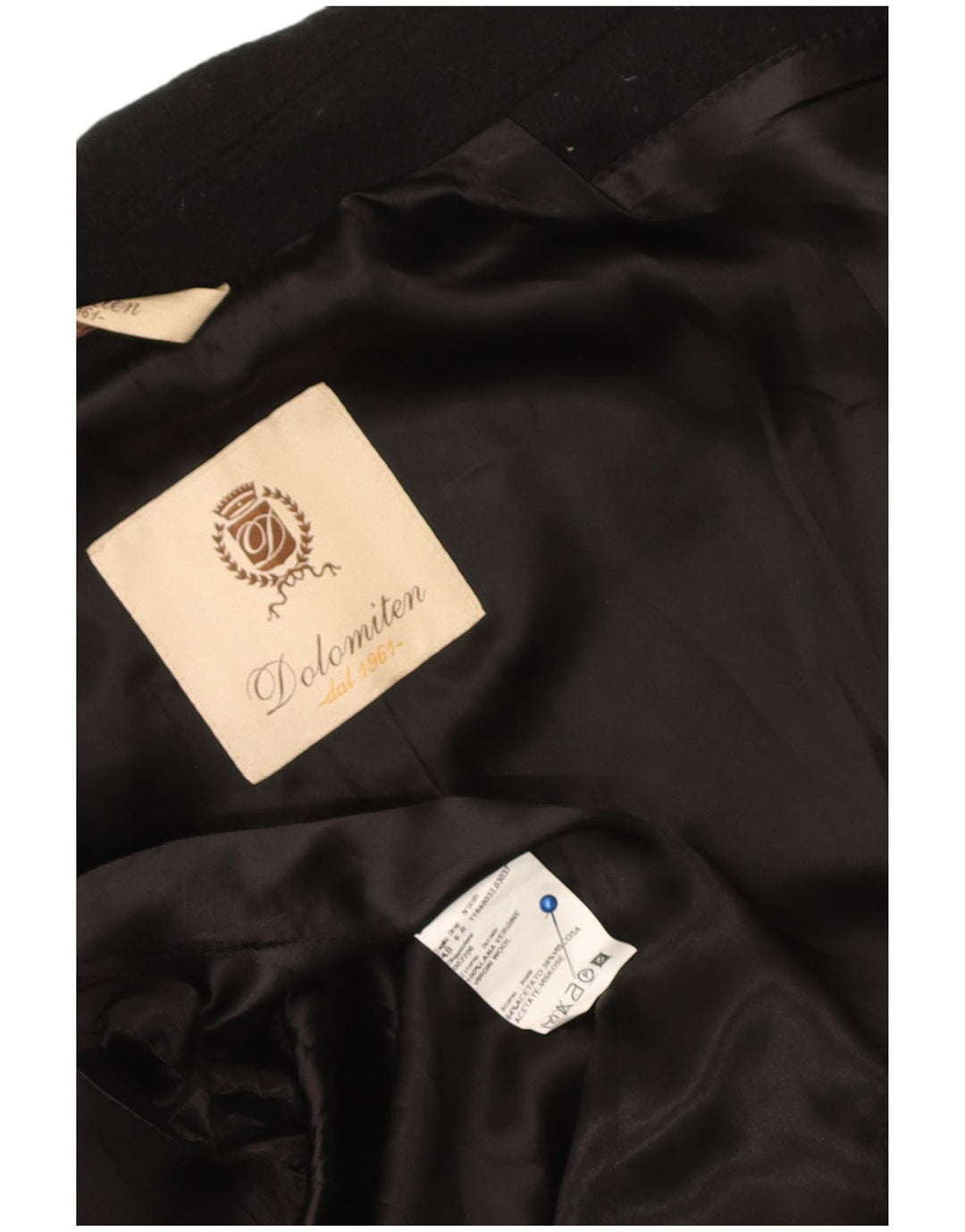 Dolomiten Womens Duffle Jacket IT 48 XL Black Virgin Wool