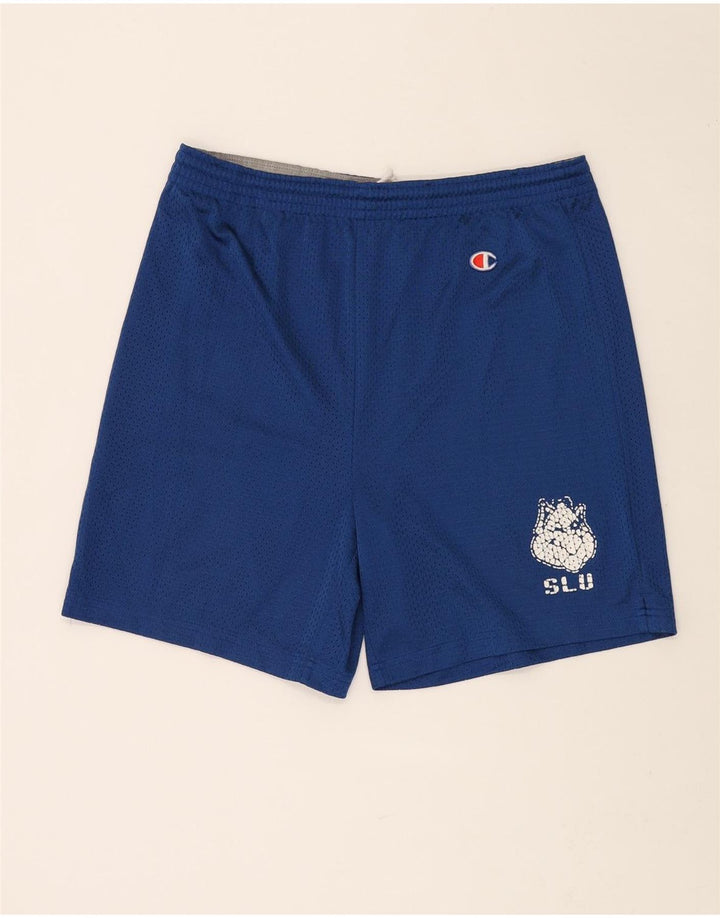 CHAMPION Mens Graphic Sport Shorts Medium  Blue Polyester