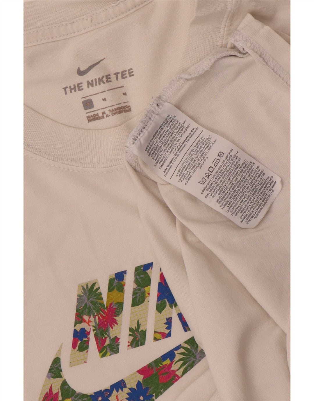 Nike T-shirt graphique pour homme en coton blanc moyen