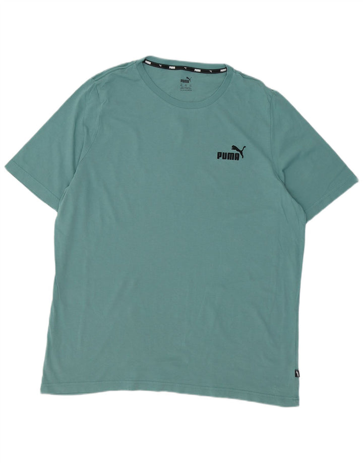 PUMA Mens T-Shirt Top 2XL Blue Cotton