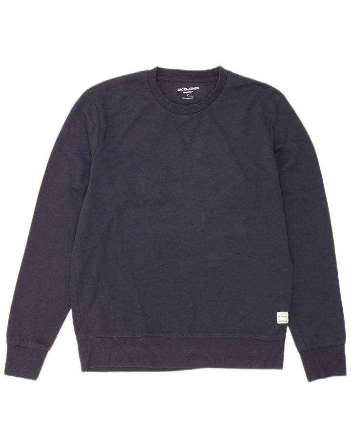 Jack & Jones Mens Sweatshirt Jumper Medium Navy Blue Cotton