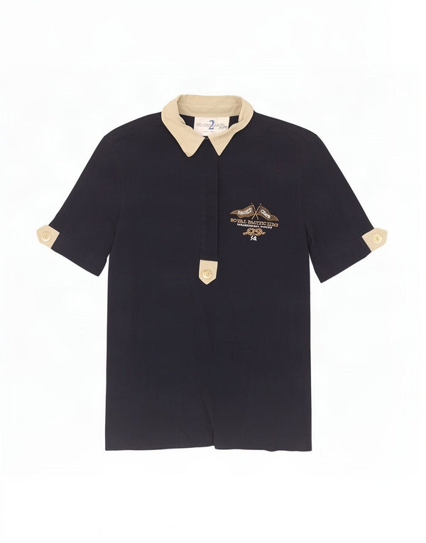Polo St. Germain Des Pres para mujer IT 44 Medium Azul marino Colorblock