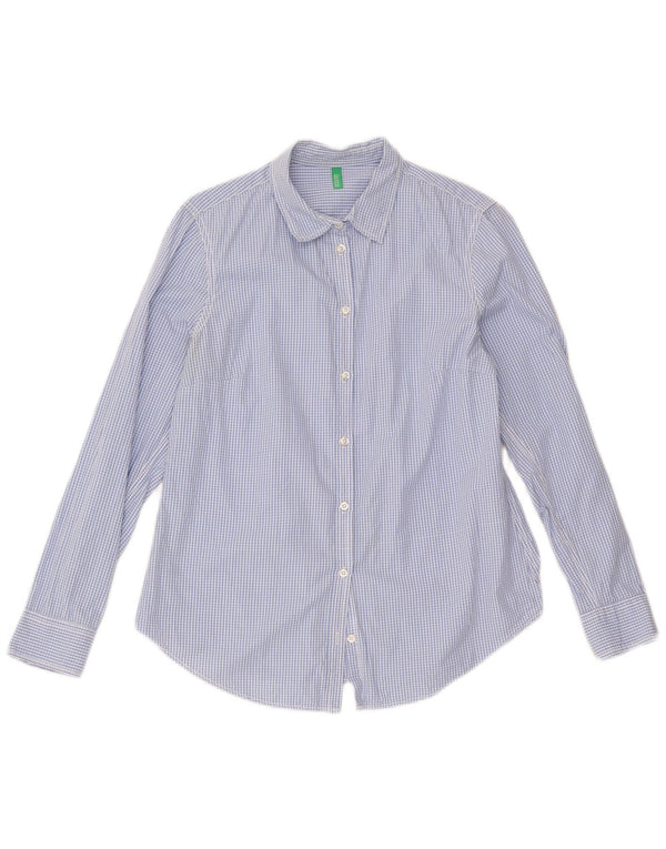 Γυναικείο πουκάμισο Benetton UK 12 Medium Blue Gingham