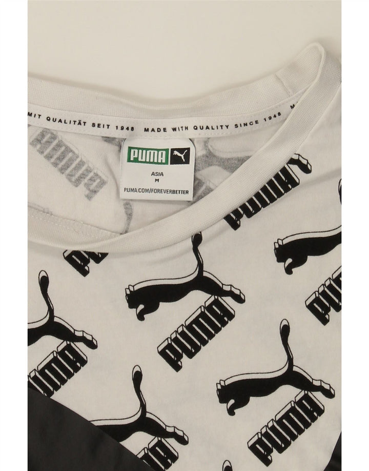 PUMA Mens Graphic T-Shirt Top Medium White Cotton Vintage Puma and Second-Hand Puma from Messina Hembry 
