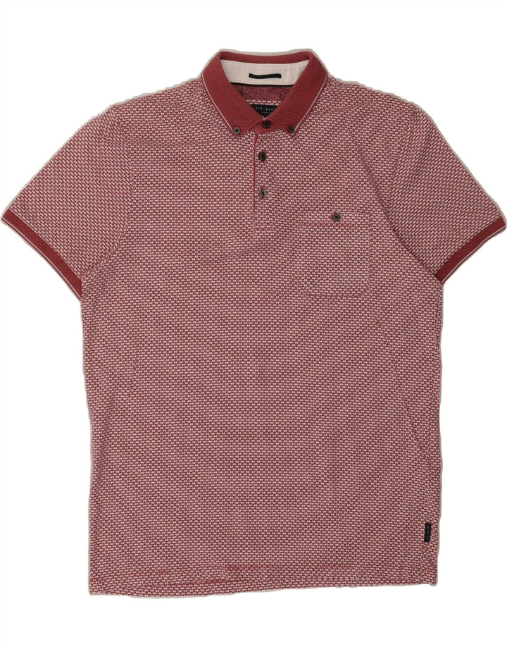 TED BAKER Mens Polo Shirt Size 4 Large Red Spotted Cotton Vintage Ted Baker and Second-Hand Ted Baker from Messina Hembry 