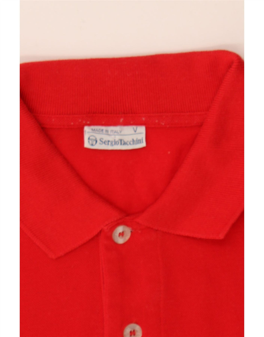 SERGIO TACCHINI Mens Polo Shirt IT 50 Medium Red Cotton Vintage Sergio Tacchini and Second-Hand Sergio Tacchini from Messina Hembry 