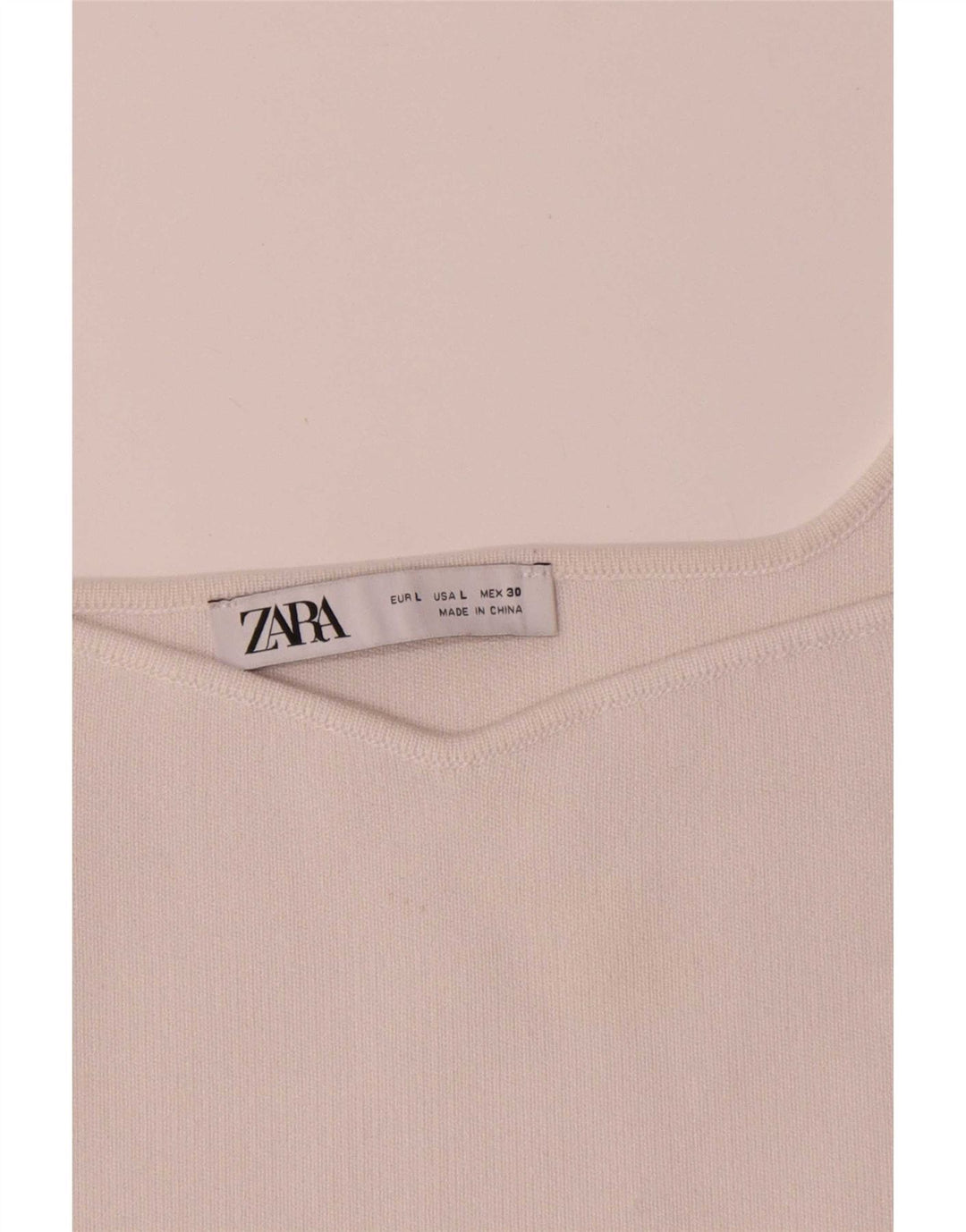 Zara Womens Crop Cami Top UK 14 Large Blanc Polyester