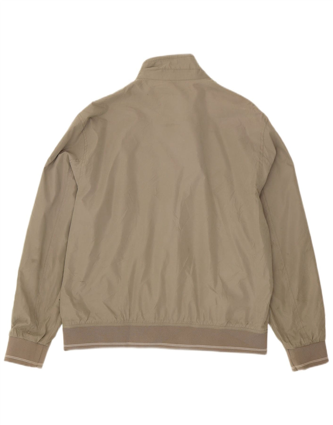 Marks & Spencer Mens Regular Fit Bomber Jacket UK 40 Large Beige Polyester