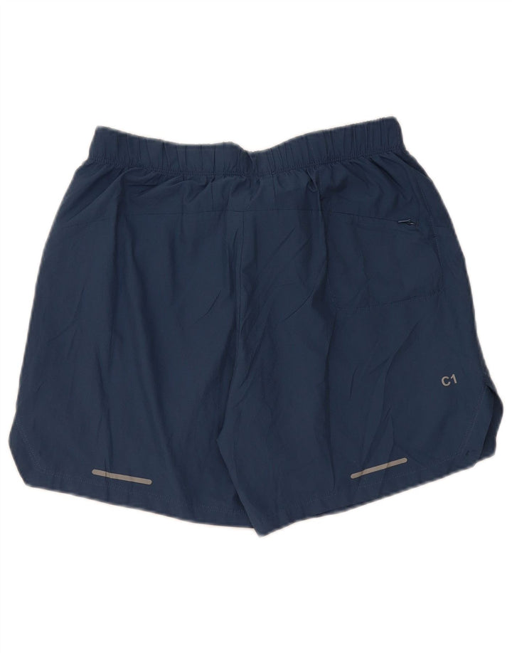Asics Mens Sport Shorts Medium  Navy Blue Polyester