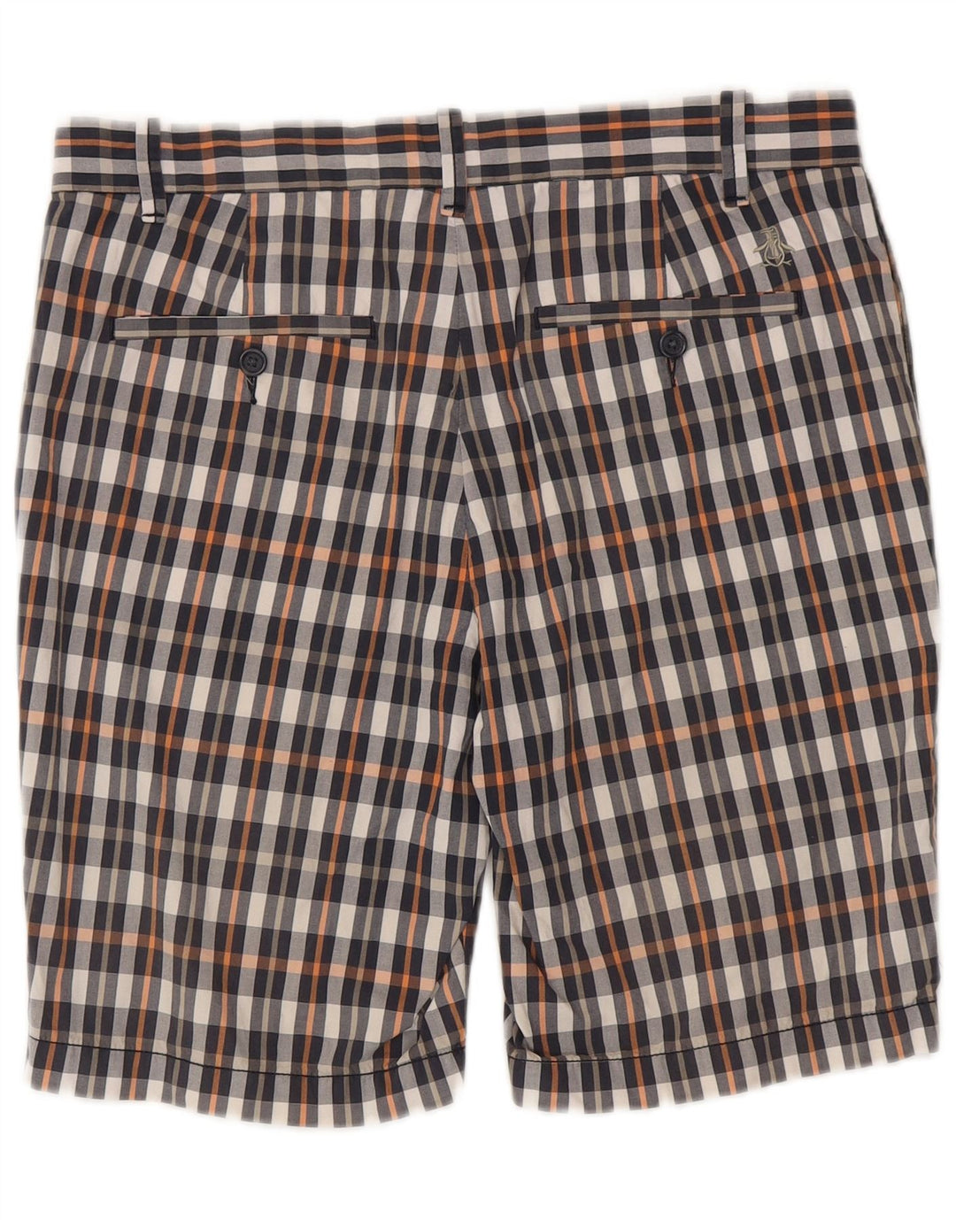 Penguin Mens Chino Shorts W32 Medium  Multicoloured Check Cotton