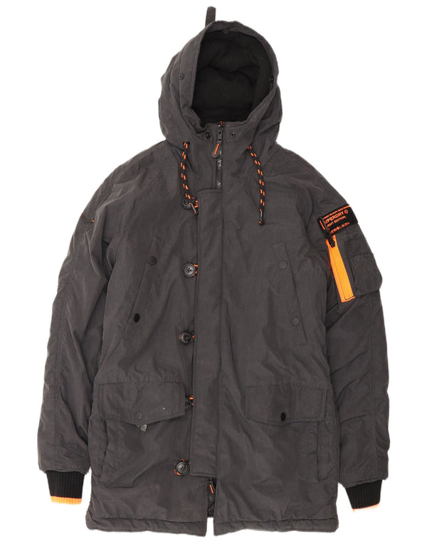 Ανδρικό μπουφάν Parka με κουκούλα Superdry UK 38 Medium Grey Nylon