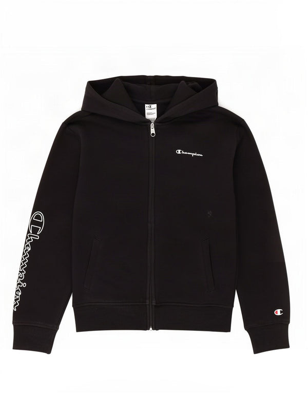 Champion Boys Graphic Zip Hoodie πουλόβερ 11-12 ετών μαύρο βαμβακερό