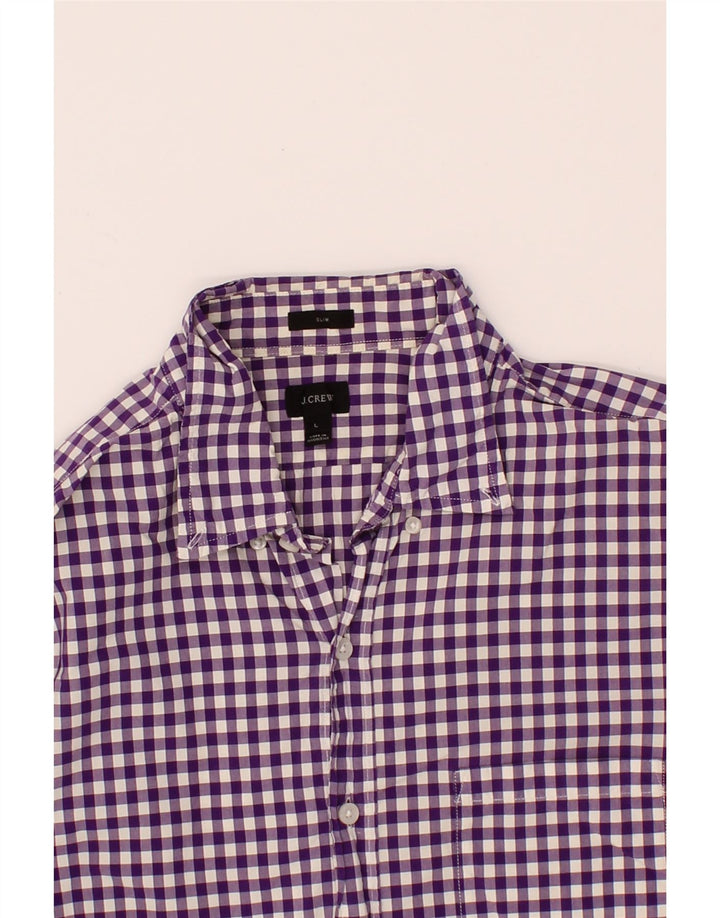 J. CREW Mens Slim Shirt Large Purple Gingham Cotton Vintage J. Crew and Second-Hand J. Crew from Messina Hembry 