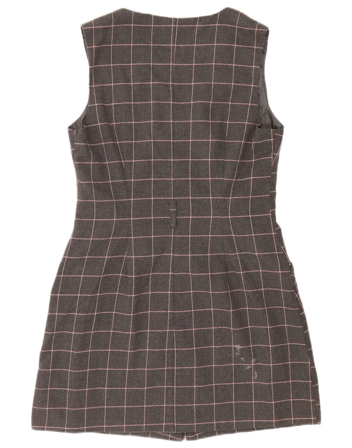 Abito tubino senza maniche da donna Oasis UK 14 Poliestere a quadri grigio medio