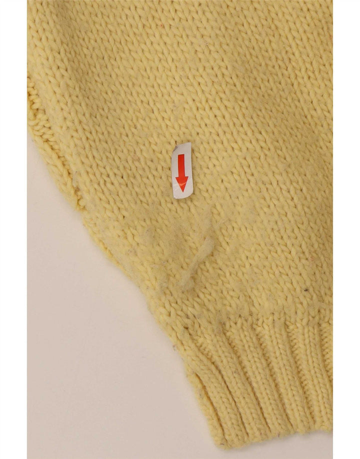 Zara Womens V-Neck Jumper Sweater UK 14 Medium Yellow