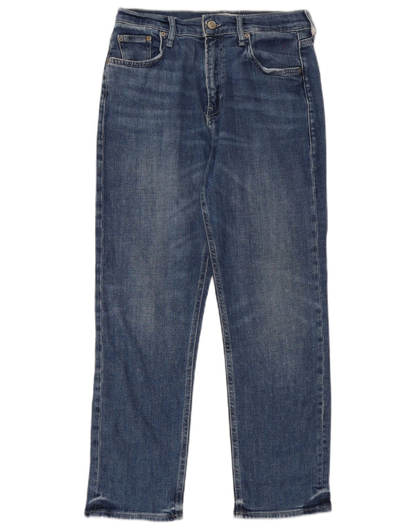 Zara Dame Straight Jeans EU 40 Medium W30 L27 Blå Bomuld