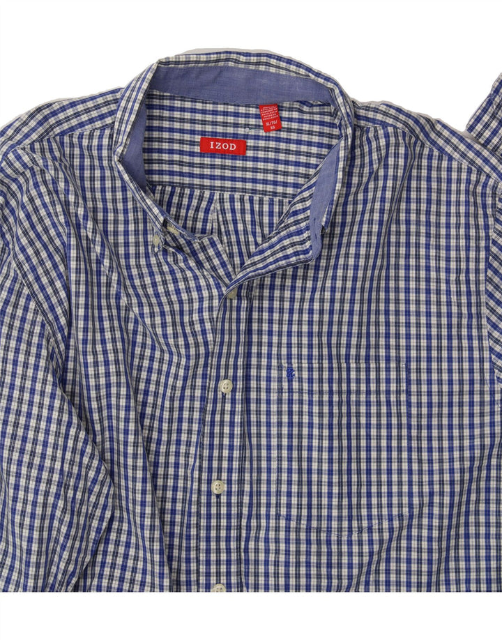 IZOD Mens Shirt XL Blue Check Cotton Vintage Izod and Second-Hand Izod from Messina Hembry 