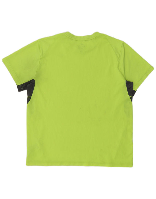 Nike Mens Dri Fit T-Shirt Top XL Green Colourblock Polyester
