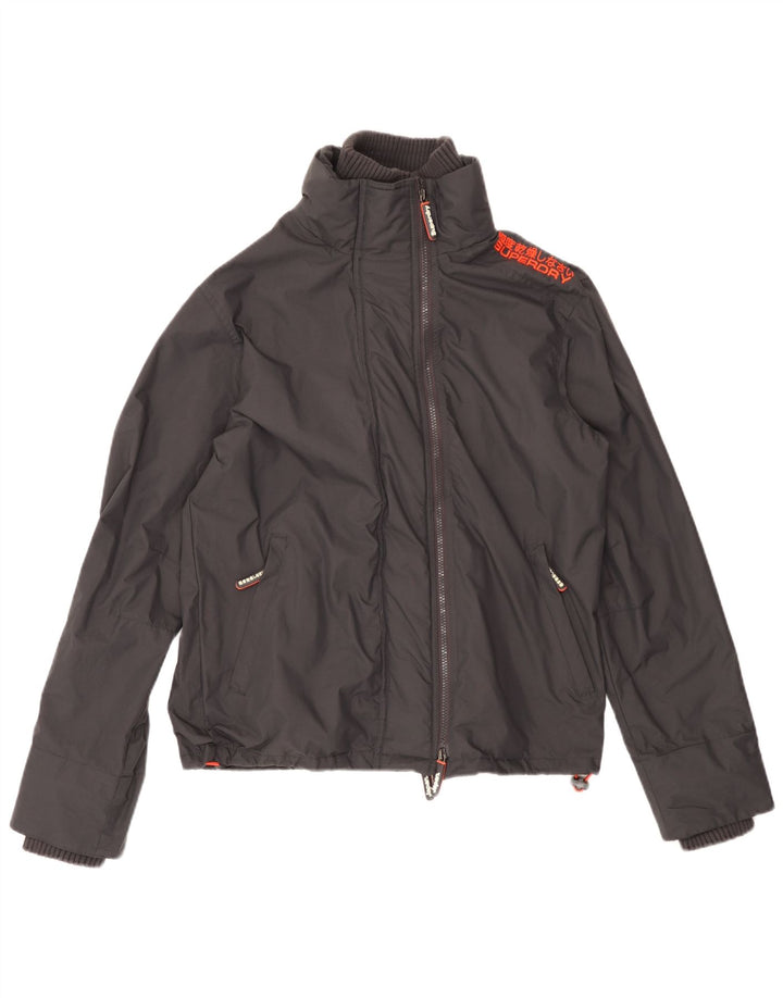 Superdry Womens The Windcheater Graphic Bomber Jacket UK 14 Medium Black