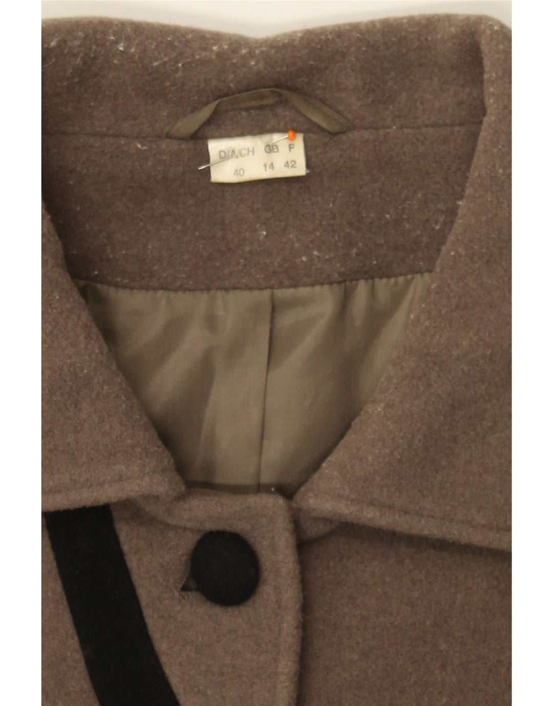 VINTAGE Womens Overcoat UK 14 Medium Brown Vintage Vintage and Second-Hand Vintage from Messina Hembry 