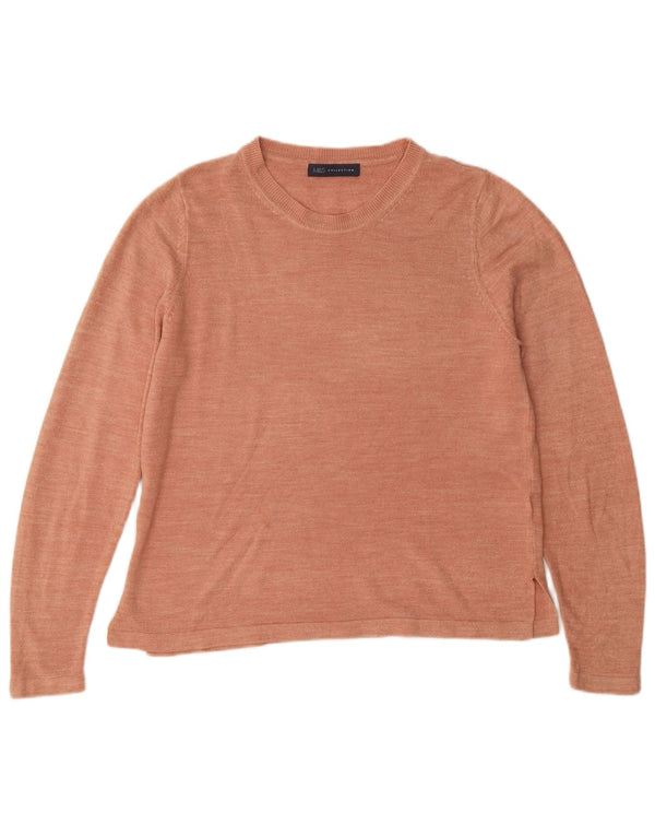 Marks & Spencer Womens Boat Neck Jumper Sweater UK 14 Large Pink Acrylic