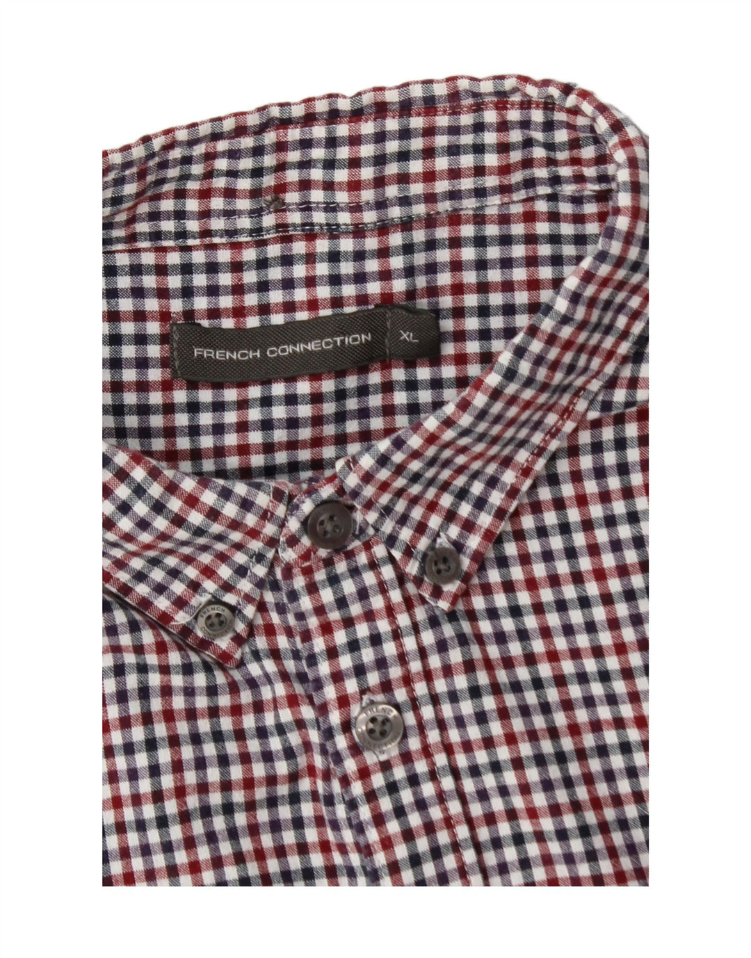 FRENCH CONNECTION Mens Shirt XL Red Gingham Cotton Vintage French Connection and Second-Hand French Connection from Messina Hembry 