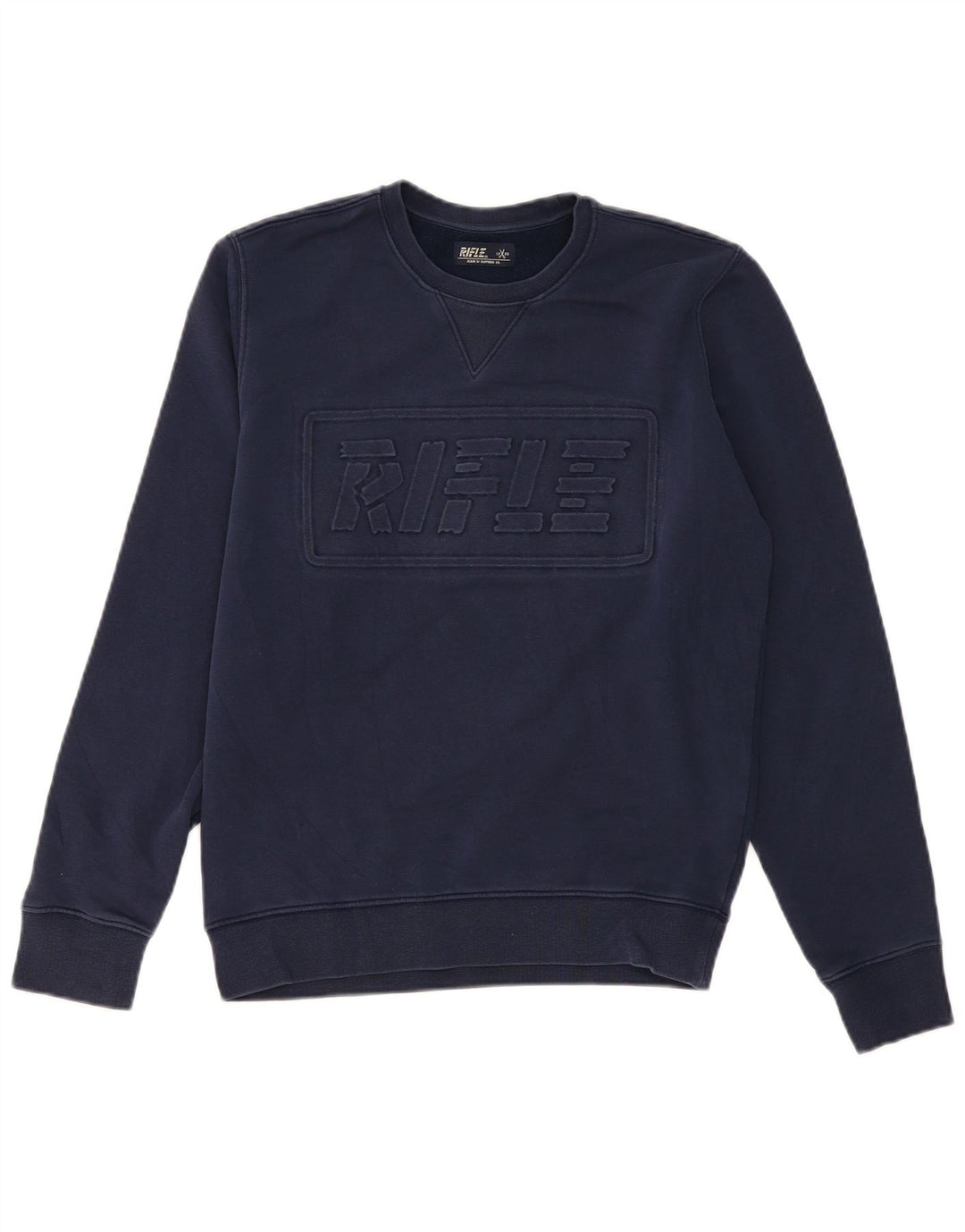 Rifle Herre Grafisk Sweatshirt Jumper Medium Navyblå Bomuld