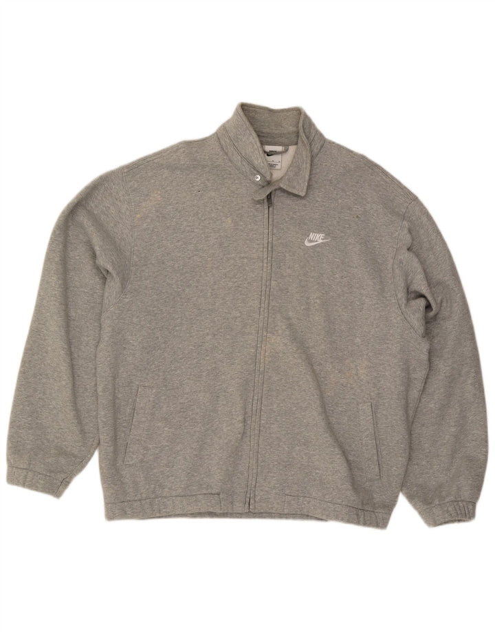 Nike Mens Tracksuit Top Jacket XL Grey Flecked Cotton