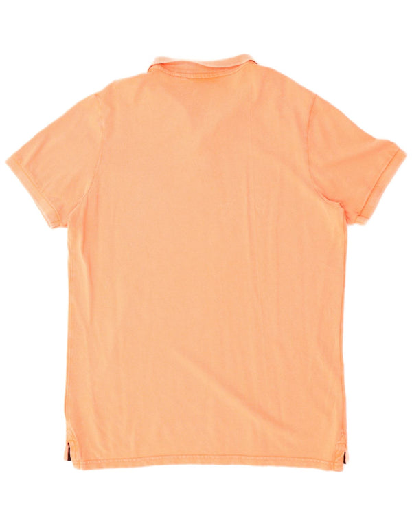 Superdry Mens Polo Shirt 3XL Orange Cotton