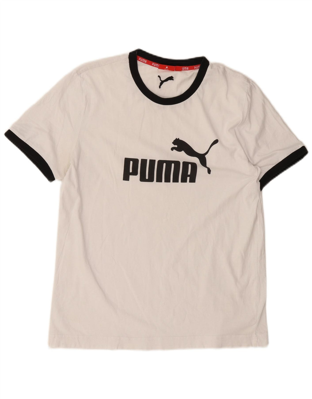 Puma Herren Grafik T-Shirt Top Mittelweiß