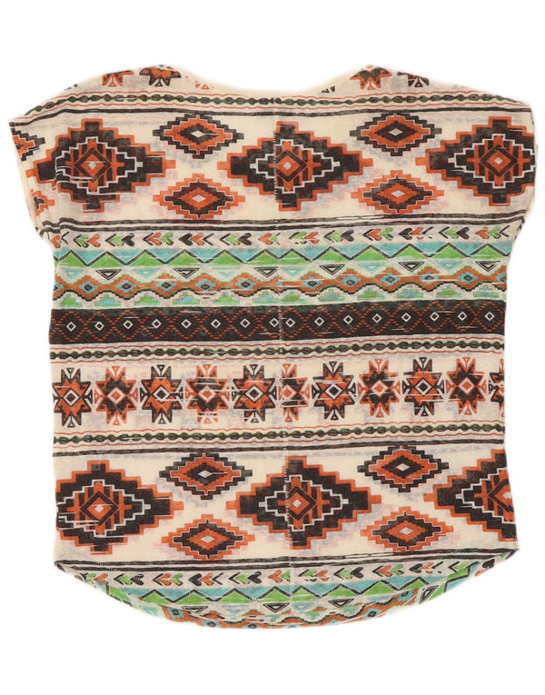Zara Womens T-Shirt Top UK 14 Medium Multicoloured Geometric Polyester
