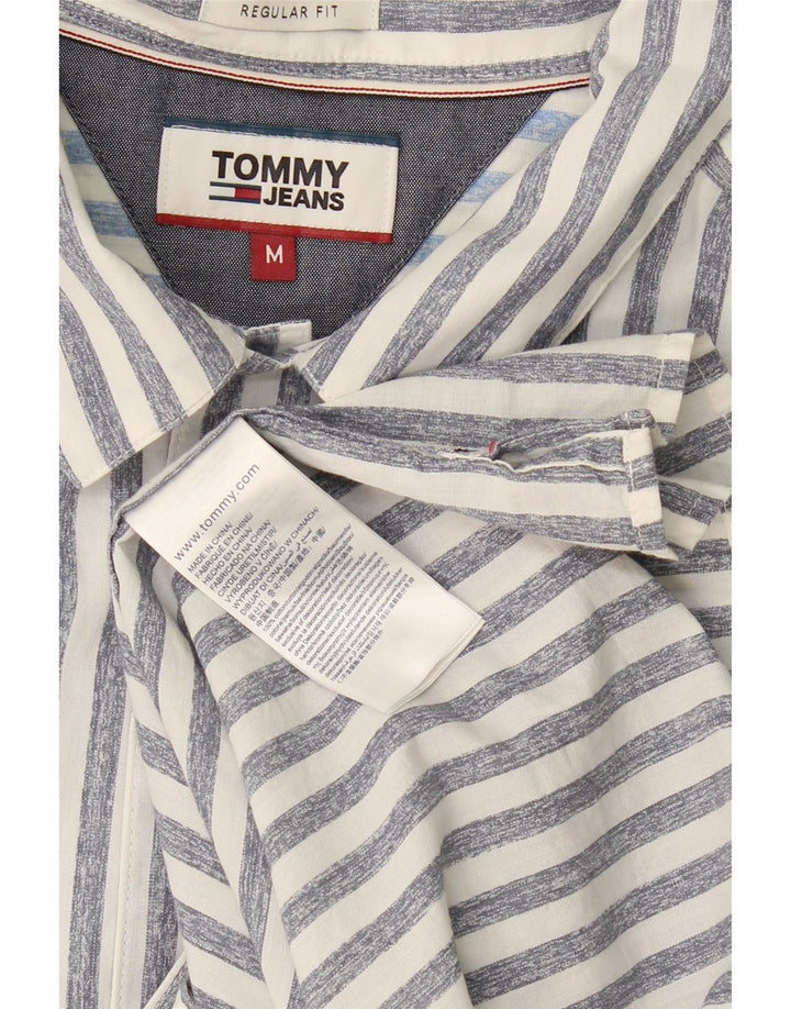 TOMMY HILFIGER Mens Regular Fit Shirt Medium Navy Blue Striped