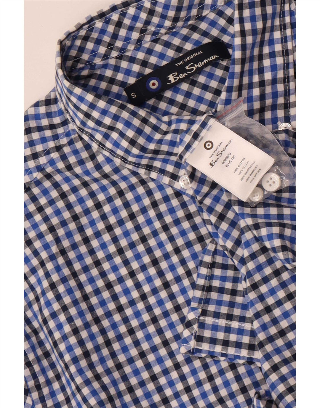 Ben Sherman Chemise Homme Petit Bleu Marine Vichy Coton
