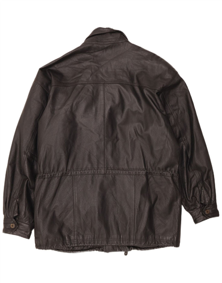 Giacca in pelle vintage da uomo UK 42 XL nera