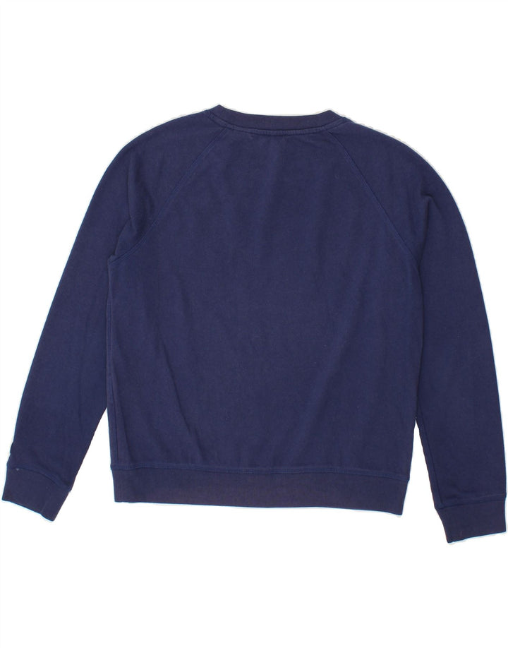 LEVI'S Womens Graphic Sweatshirt Jumper UK 14 Medium Navy Blue Cotton Vintage Levi's and Second-Hand Levi's from Messina Hembry 
