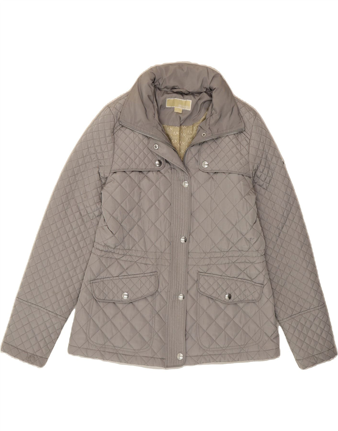 MICHAEL KORS Womens Quilted Quilted Jacket UK 14 Medium Grey Polyester Vintage Michael Kors and Second-Hand Michael Kors from Messina Hembry 