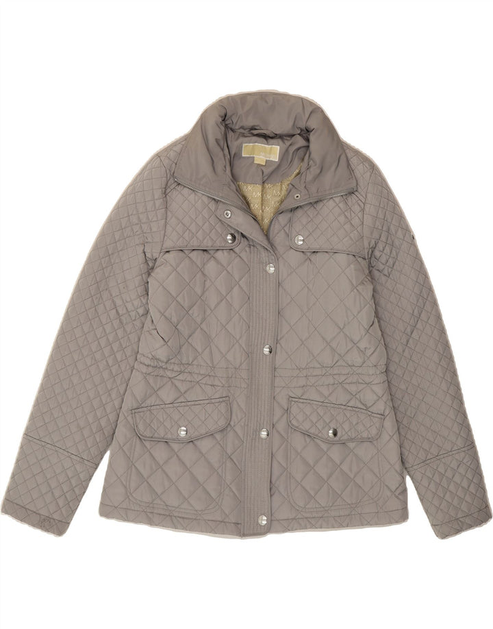 MICHAEL KORS Womens Quilted Quilted Jacket UK 14 Medium Grey Polyester Vintage Michael Kors and Second-Hand Michael Kors from Messina Hembry 