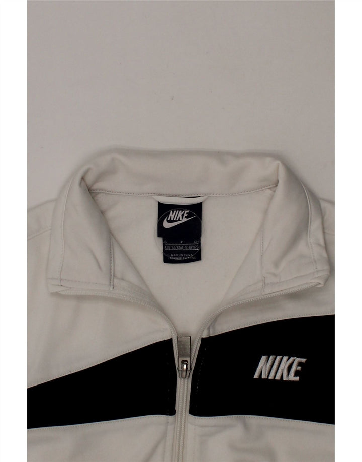 NIKE Boys Tracksuit Top Jacket 8-9 Years Small White Colourblock Vintage Nike and Second-Hand Nike from Messina Hembry 