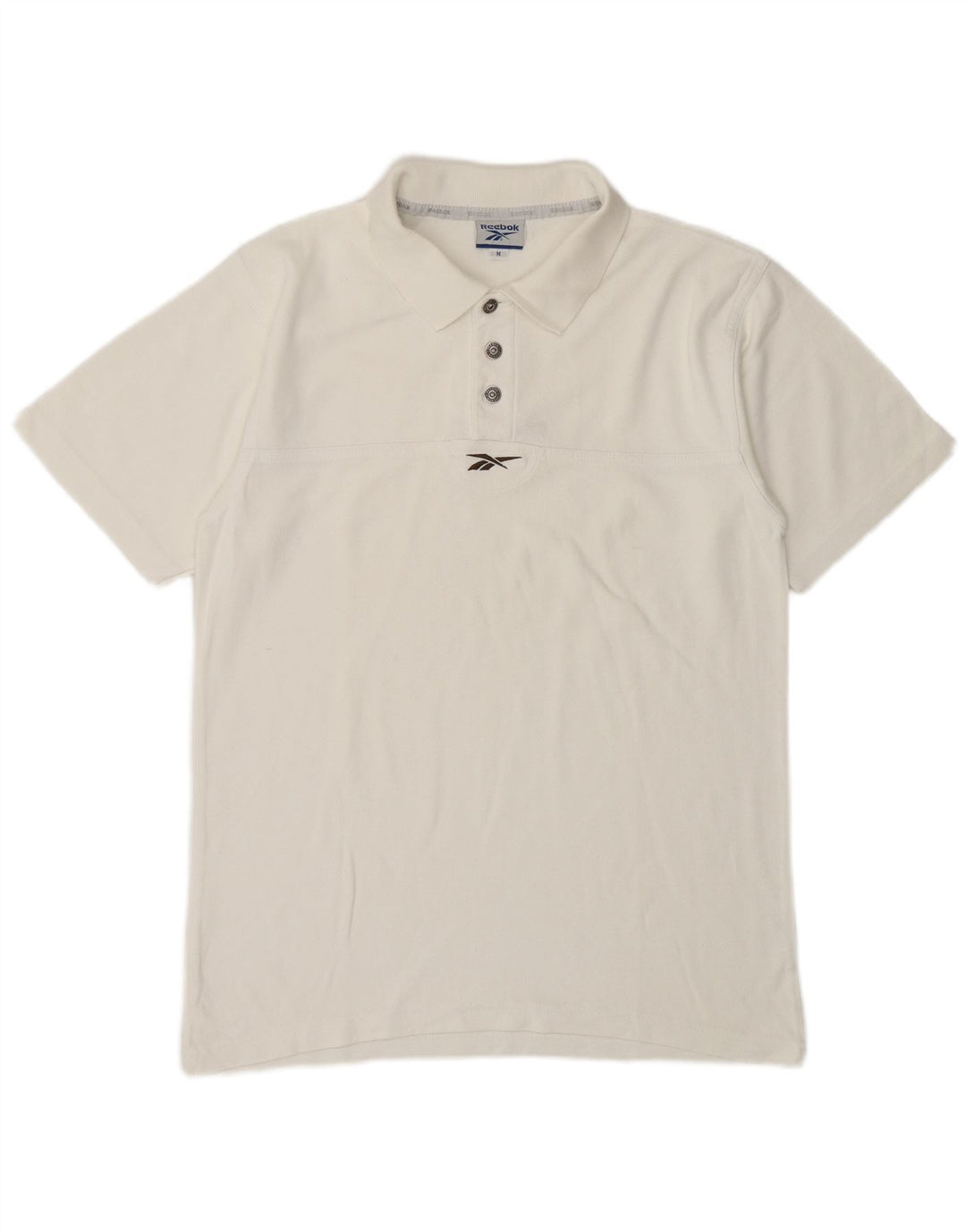 Reebok Mens Polo Shirt Medium White Cotton