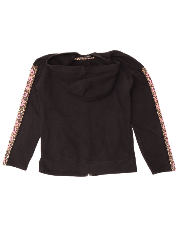 Guess Felpa con cappuccio e zip grafica da donna UK 6 XS Nero Stampa animalier