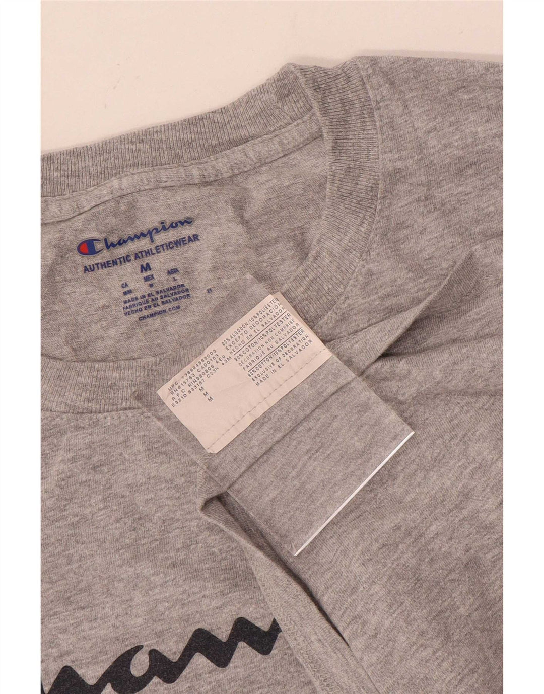 Champion T-Shirt Graphique Homme Gris Moyen Coton
