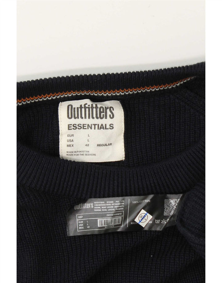 Maglione girocollo da uomo Essentials, grande, in cotone blu navy
