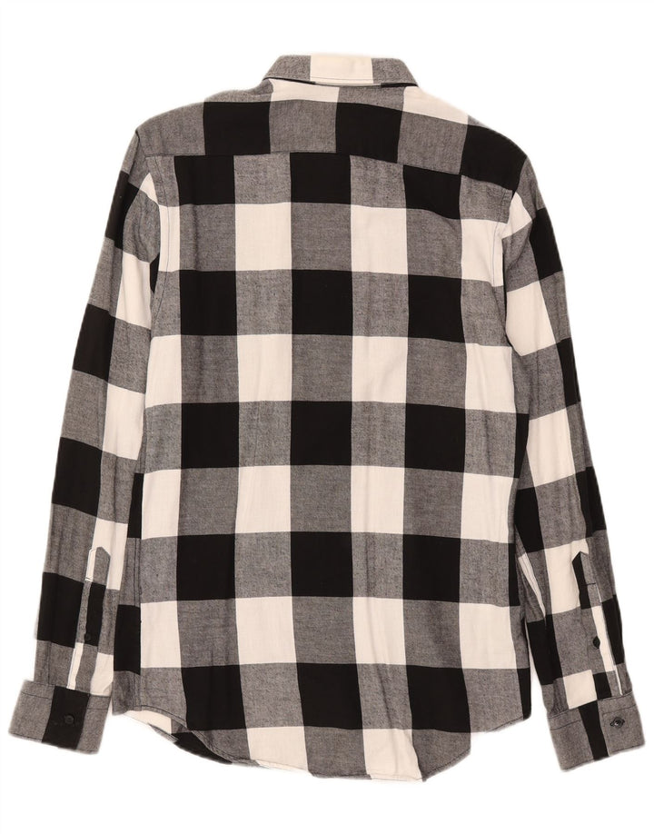 ZARA Mens Slim Fit Flannel Shirt Small Black Gingham