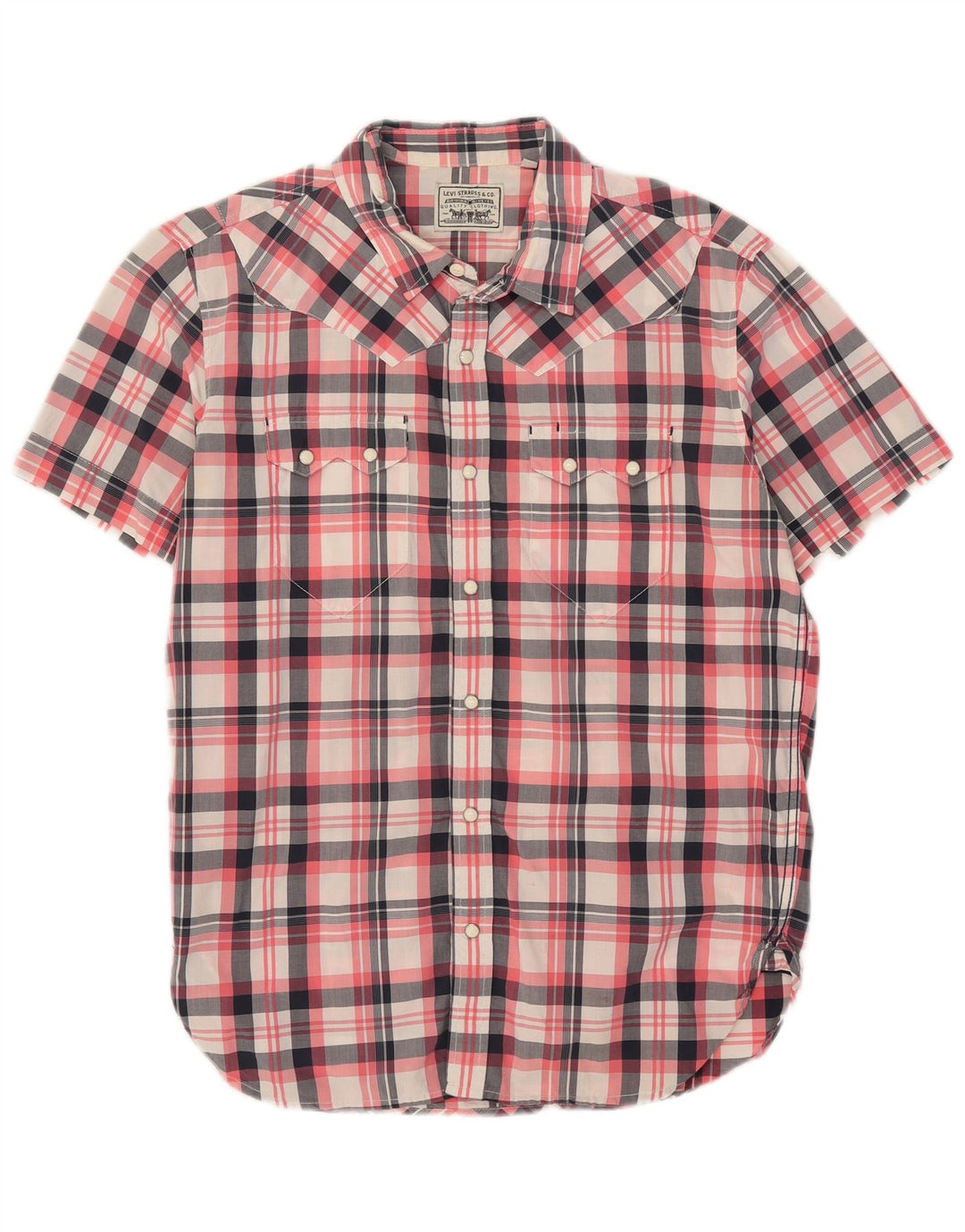 Levi's Mens Short Sleeve Shirt Large Multicoloured Check Cotton Western