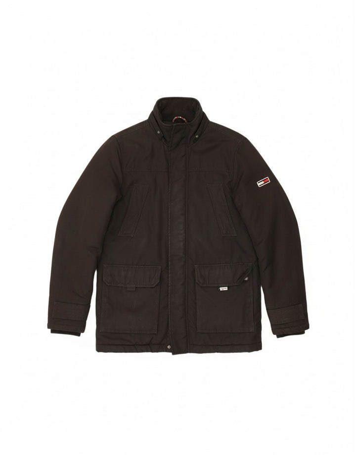 TOMMY HILFIGER Mens Windbreaker Jacket UK 36 Small Black Acrylic Vintage Tommy Hilfiger and Second-Hand Tommy Hilfiger from Messina Hembry 