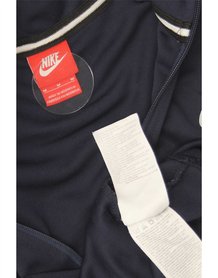 Nike Mens Zip Hoodie Sweater Medium Navy Blue Colourblock Polyester