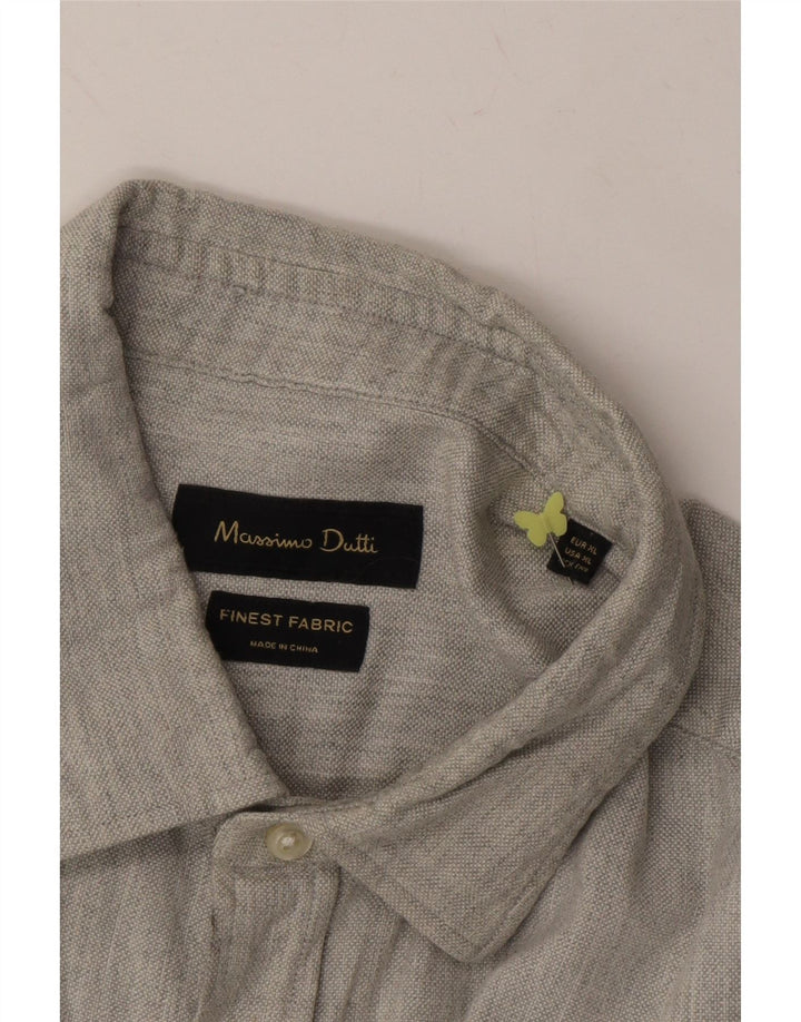 MASSIMO DUTTI Mens Shirt XL Grey Cotton Vintage Massimo Dutti and Second-Hand Massimo Dutti from Messina Hembry 