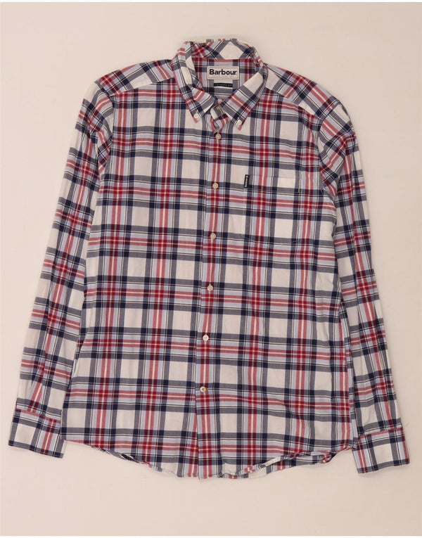 Camicia Barbour da uomo su misura in cotone a quadri multicolore medio