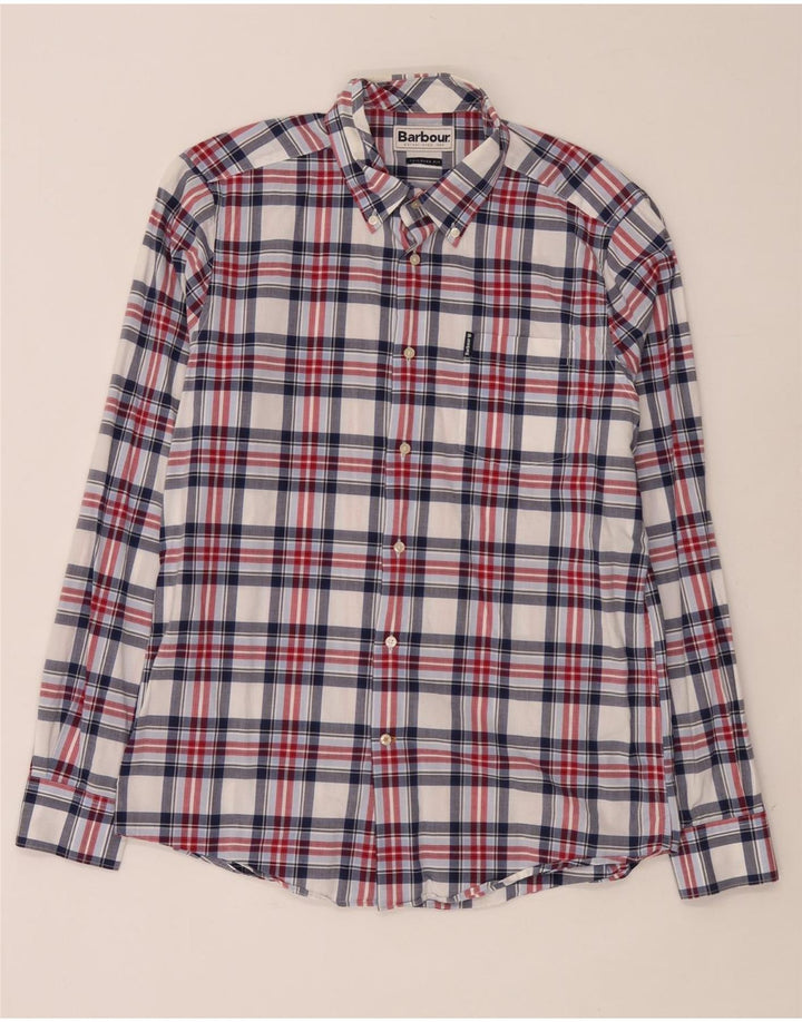 Camicia Barbour da uomo su misura in cotone a quadri multicolore medio