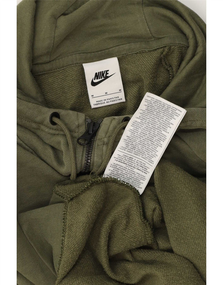 Nike Mens Zip Hoodie Sweater Medium Green Cotton